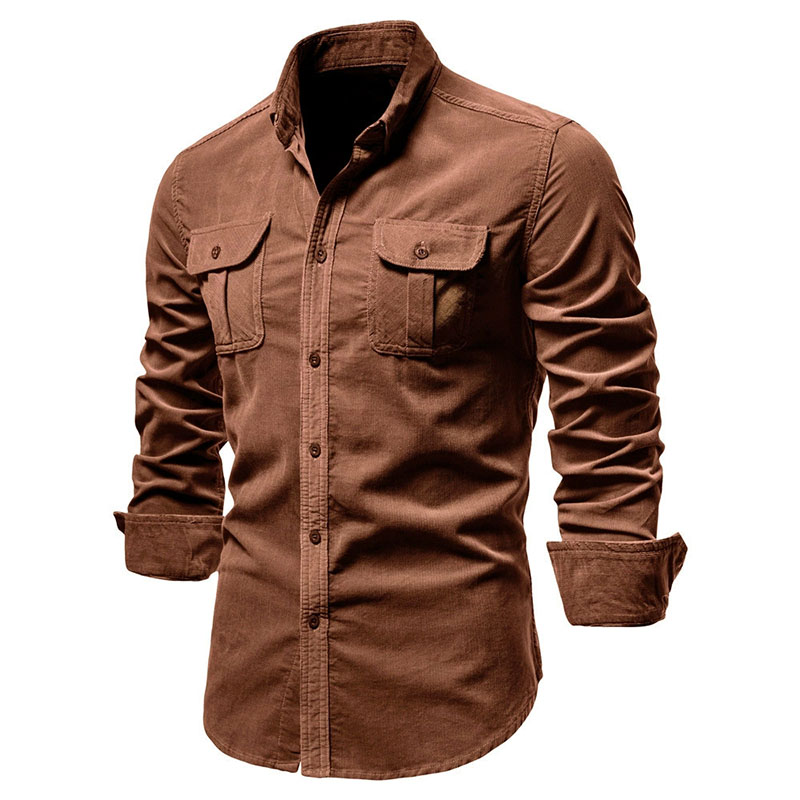 Corduroy Button Up Shirt Men - Corduroy casual overhemdjack voor heren, klassieke