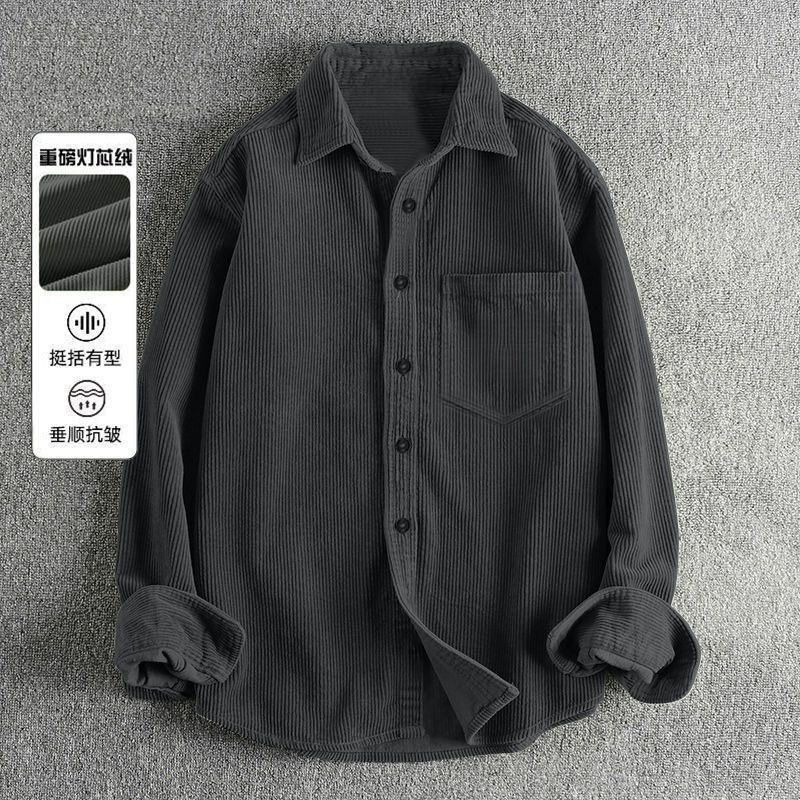 Corduroy Button Up Shirt Men - Herfst Heren Corduroy Overhemden met Lange
