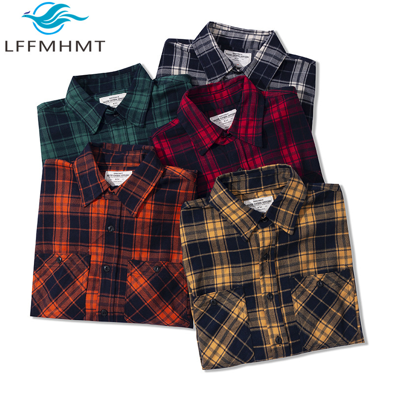 Flannel Plaid Shirt Heavy Weight - Herfst Winter Mode Klassiek flanellen overhemd