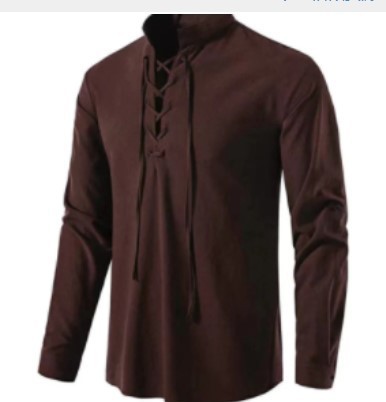 Medieval Gothic Lace Up Pirate Shirt - Heren piratenoverhemd Viking Retro Renaissance Middeleeuws