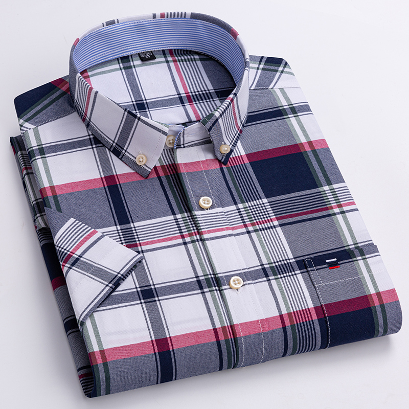 Oxford Cotton Casual Shirt Business - Zomer 100% katoenen Oxford-shirt heren korte