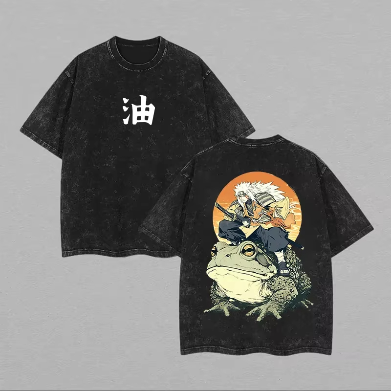 Acid Wash Vintage Graphic T Shirt - 2026 Jiraiya T-shirt Naruto Toad Sannin