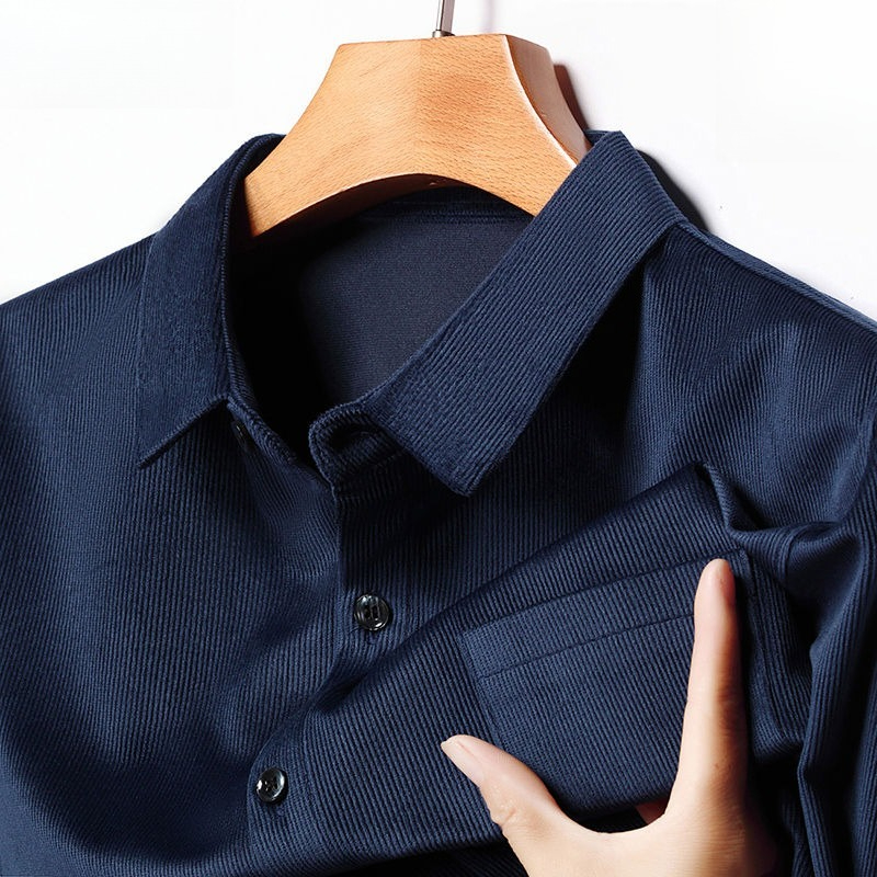 Corduroy Button Up Shirt Men - Corduroy herenoverhemd met lange mouwen, retro