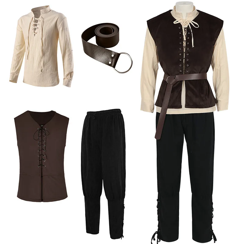Medieval Gothic Lace Up Pirate Shirt - Middeleeuwse shirts gotische steampunk Victoriaanse piraat