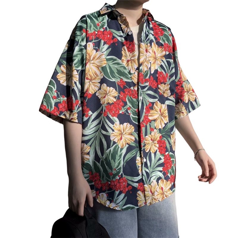 Vintage Hawaiian Floral Shirt - Casual Hawaiiaanse Retro Bloemenprint Nieuw Heren