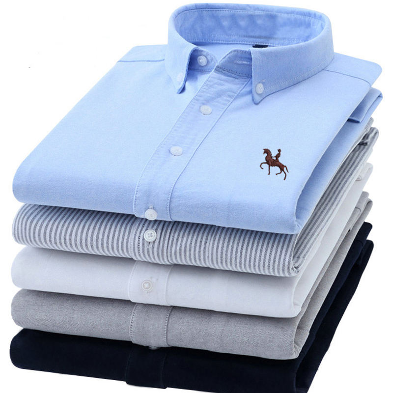 Oxford Cotton Casual Shirt Business - S-6XL Oxford-shirts voor heren, lange mouwen,