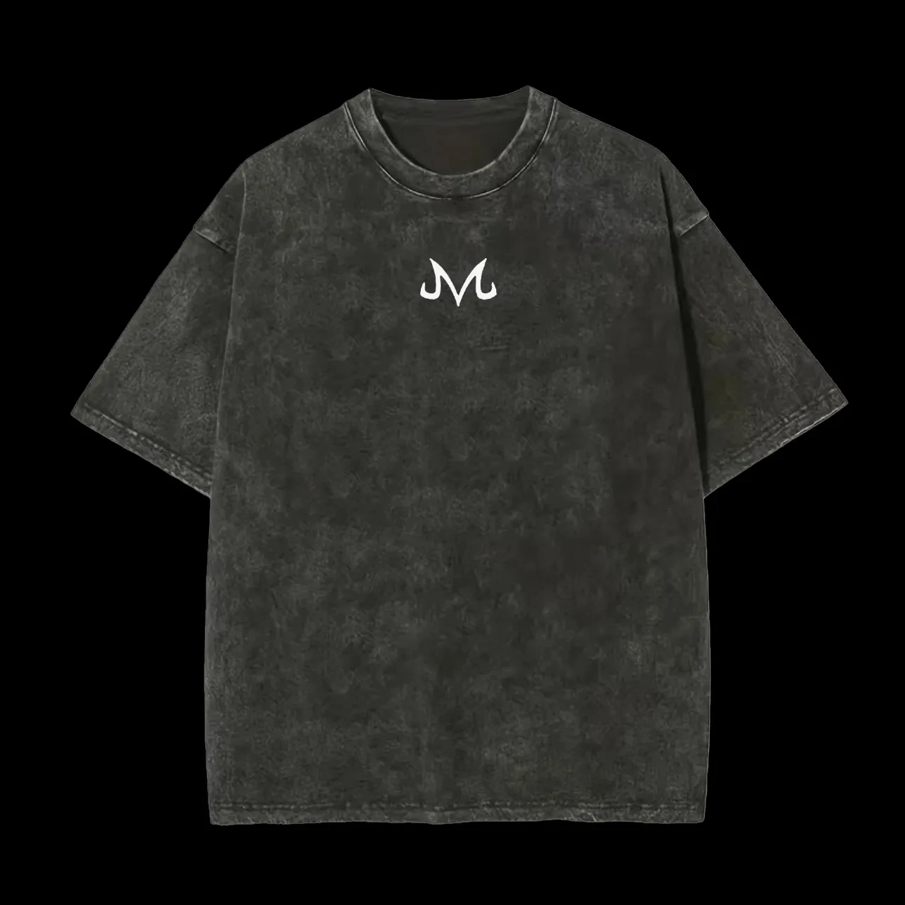 Acid Wash Vintage Graphic T Shirt - Majin M Logo T-shirt Heren Acid