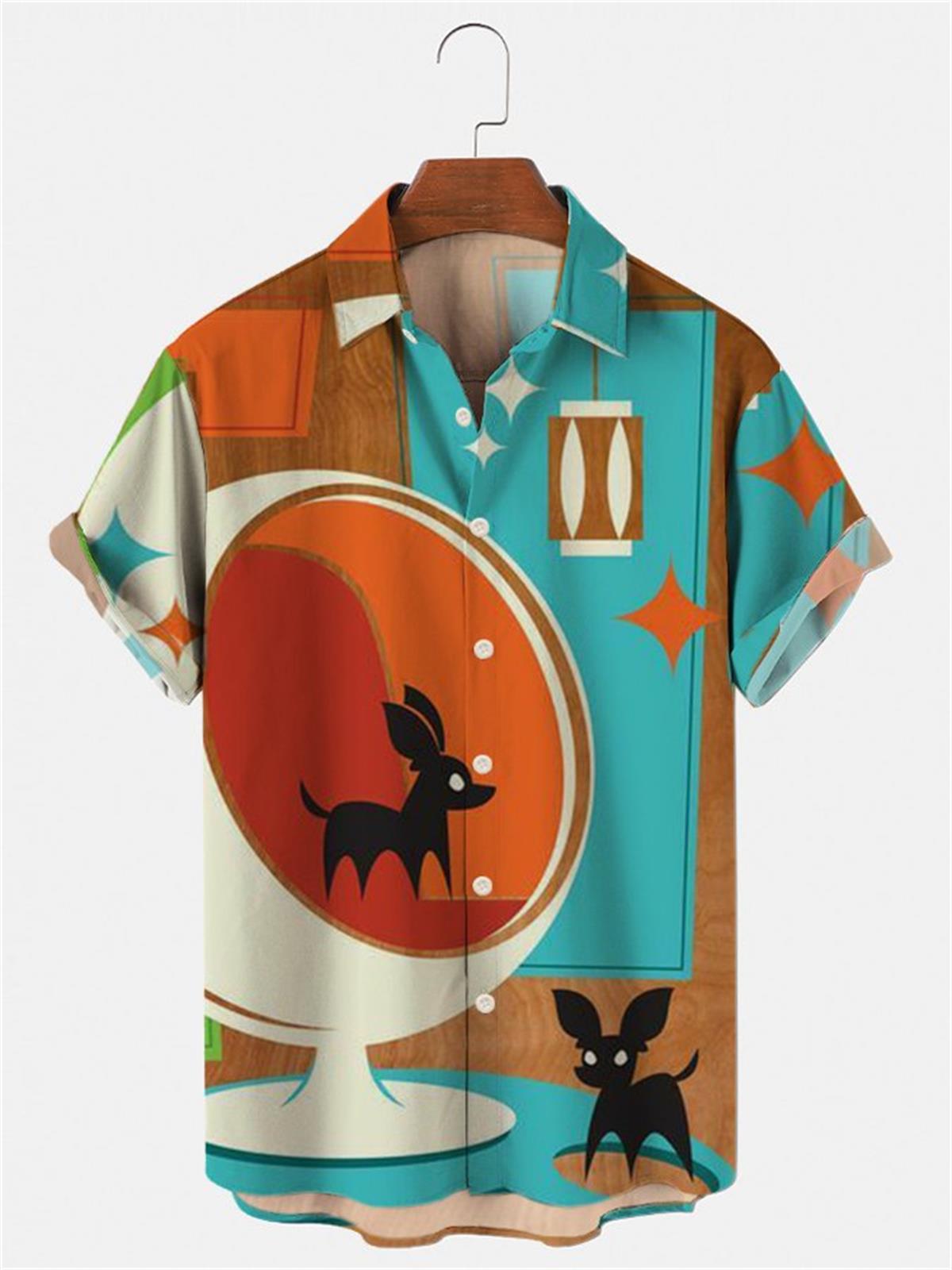Vintage Hawaiian Floral Shirt - Hawaiiaans T-shirt voor heren, 3D-bloemenoverhemd, vintage