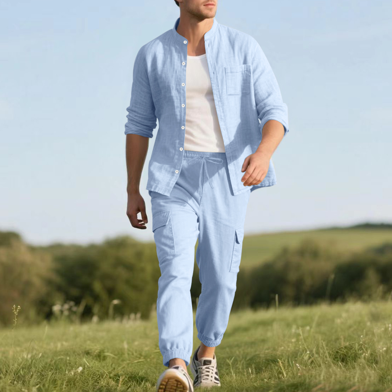 Heren linnen ademende tweedeli - Mens Linen Shirt Long Sleeve recensie en prijs
