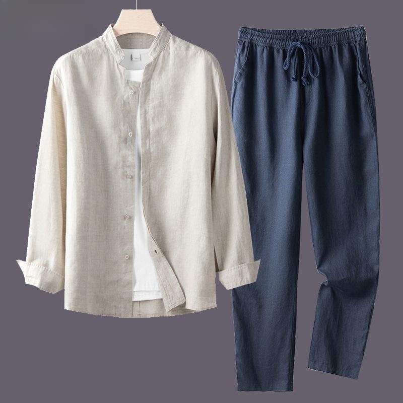 Lichtgewicht, ademende katoene - Mens Linen Shirt Long Sleeve recensie en prijs