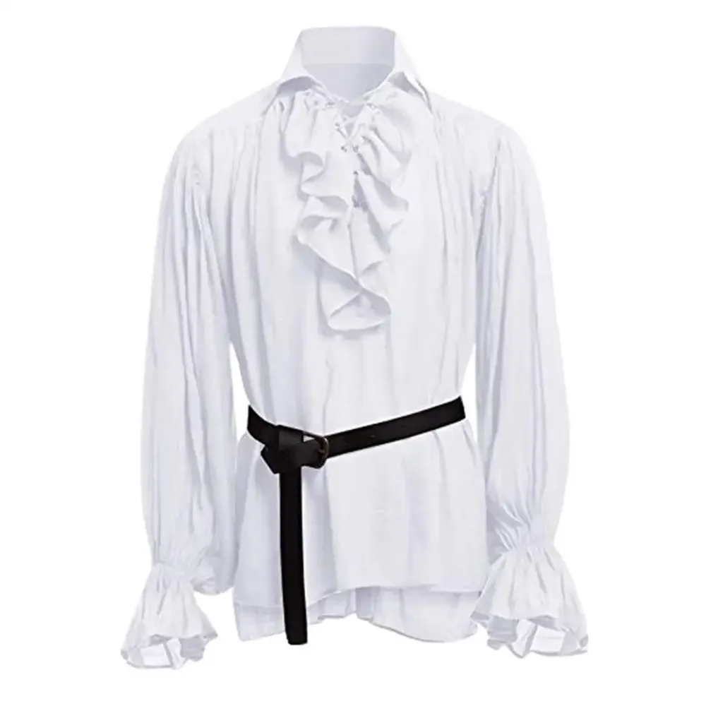 Middeleeuwse shirts met ruches - Medieval Gothic Lace Up Pirate Shirt recensie en prijs