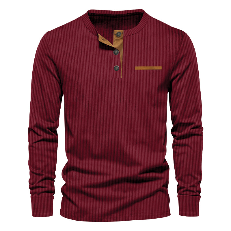 Nieuw heren T-shirt met lange  - Corduroy Button Up Shirt Men recensie en prijs
