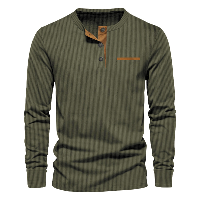 Nieuw heren T-shirt met lange  - Corduroy Button Up Shirt Men recensie en prijs