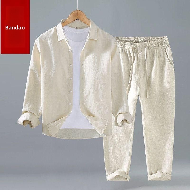 Zomerset van katoen en linnen: - Mens Linen Shirt Long Sleeve recensie en prijs