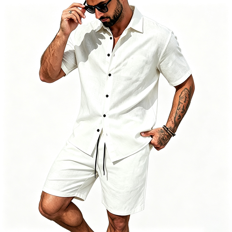Heren linnen tweedelige outfit - Mens Linen Shirt Long Sleeve recensie en prijs