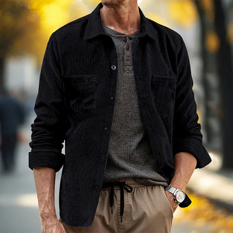 Lente Herfst Dagelijkse vrijet - Corduroy Button Up Shirt Men recensie en prijs