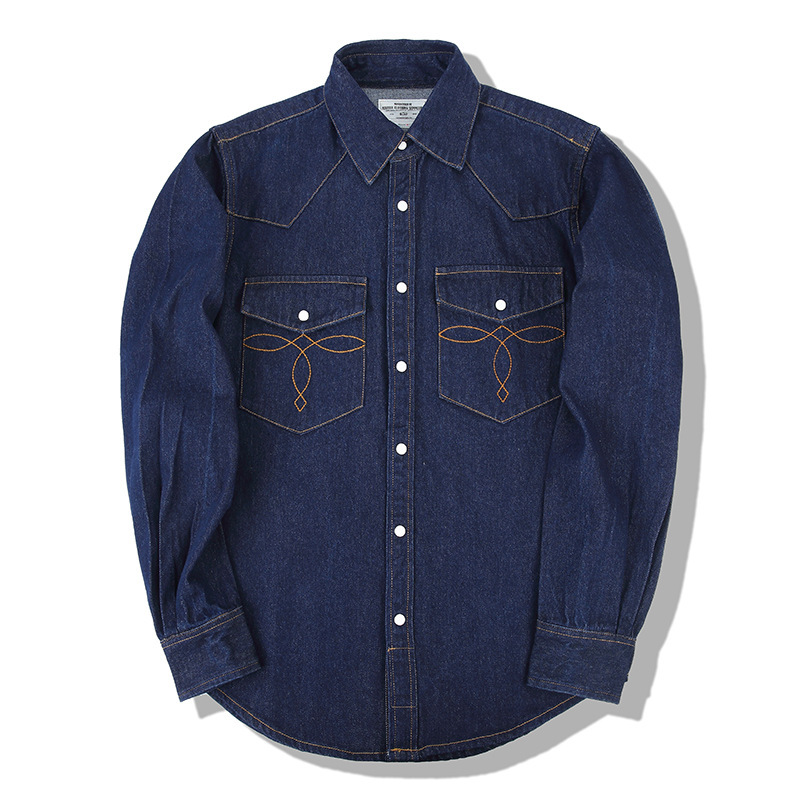 American Wash Vintage Denim Sh - Mens Western Denim Pearl Snap Shirt recensie en prijs