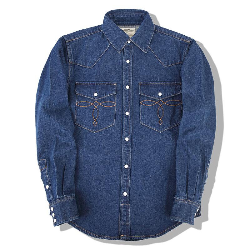 American Wash Vintage Denim Sh - Mens Western Denim Pearl Snap Shirt recensie en prijs