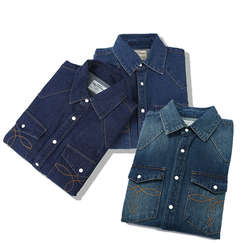 American Wash Vintage Denim Sh - Mens Western Denim Pearl Snap Shirt recensie en prijs