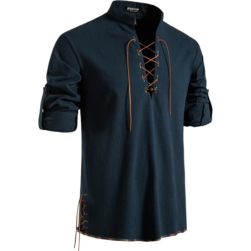 Heren piraat shirt Viking Retr - Medieval Gothic Lace Up Pirate Shirt recensie en prijs