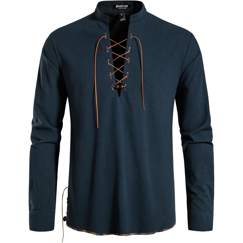 Heren piraat shirt Viking Retr - Medieval Gothic Lace Up Pirate Shirt recensie en prijs
