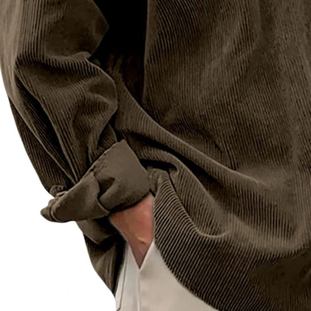 Outdoor Casual Heren Effen Kle - Corduroy Button Up Shirt Men recensie en prijs