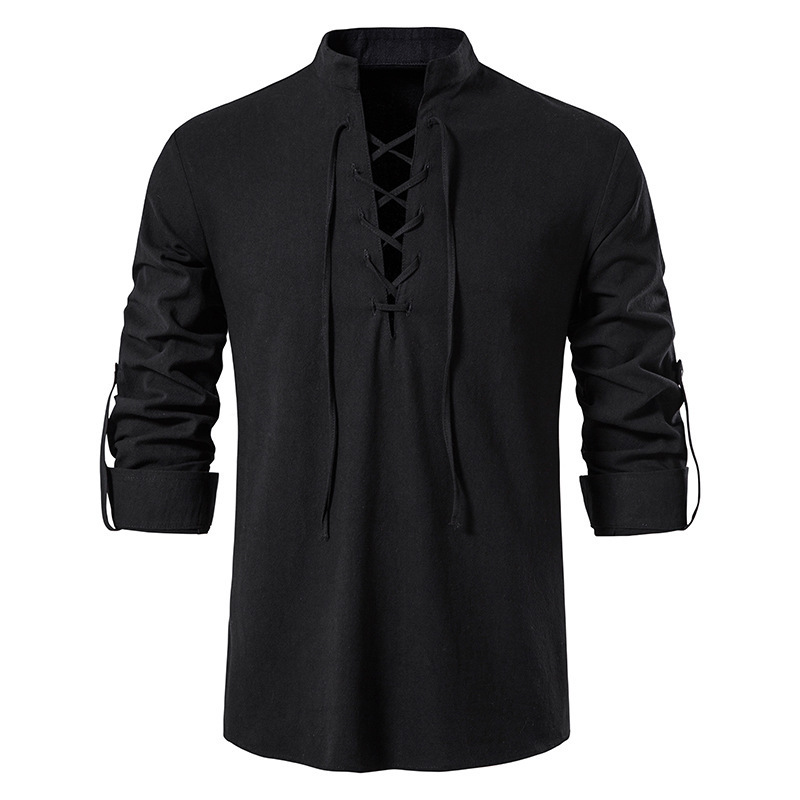 Heren middeleeuws katoenen lin - Mens Linen Shirt Long Sleeve recensie en prijs
