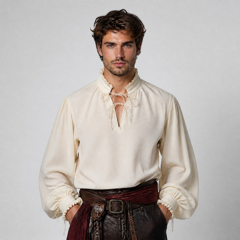 Renaissance Middeleeuws Pirate - Medieval Gothic Lace Up Pirate Shirt recensie en prijs