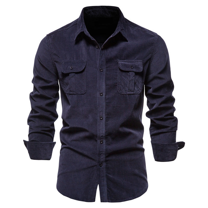 Vintage Effen Kleur Corduroy S - Corduroy Button Up Shirt Men recensie en prijs