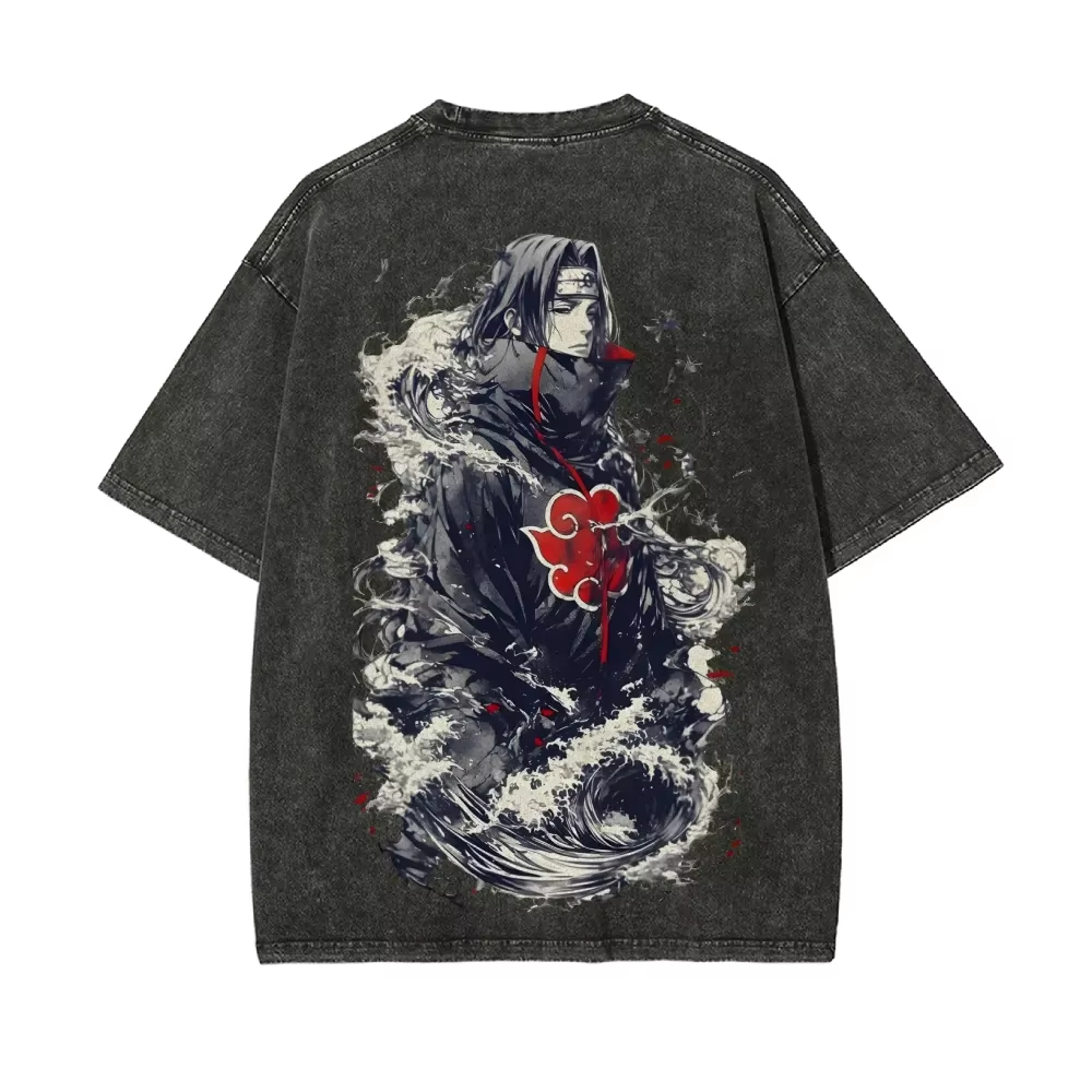 NIEUWE Naruto Itachi Uchiha T- - Acid Wash Vintage Graphic T Shirt recensie en prijs
