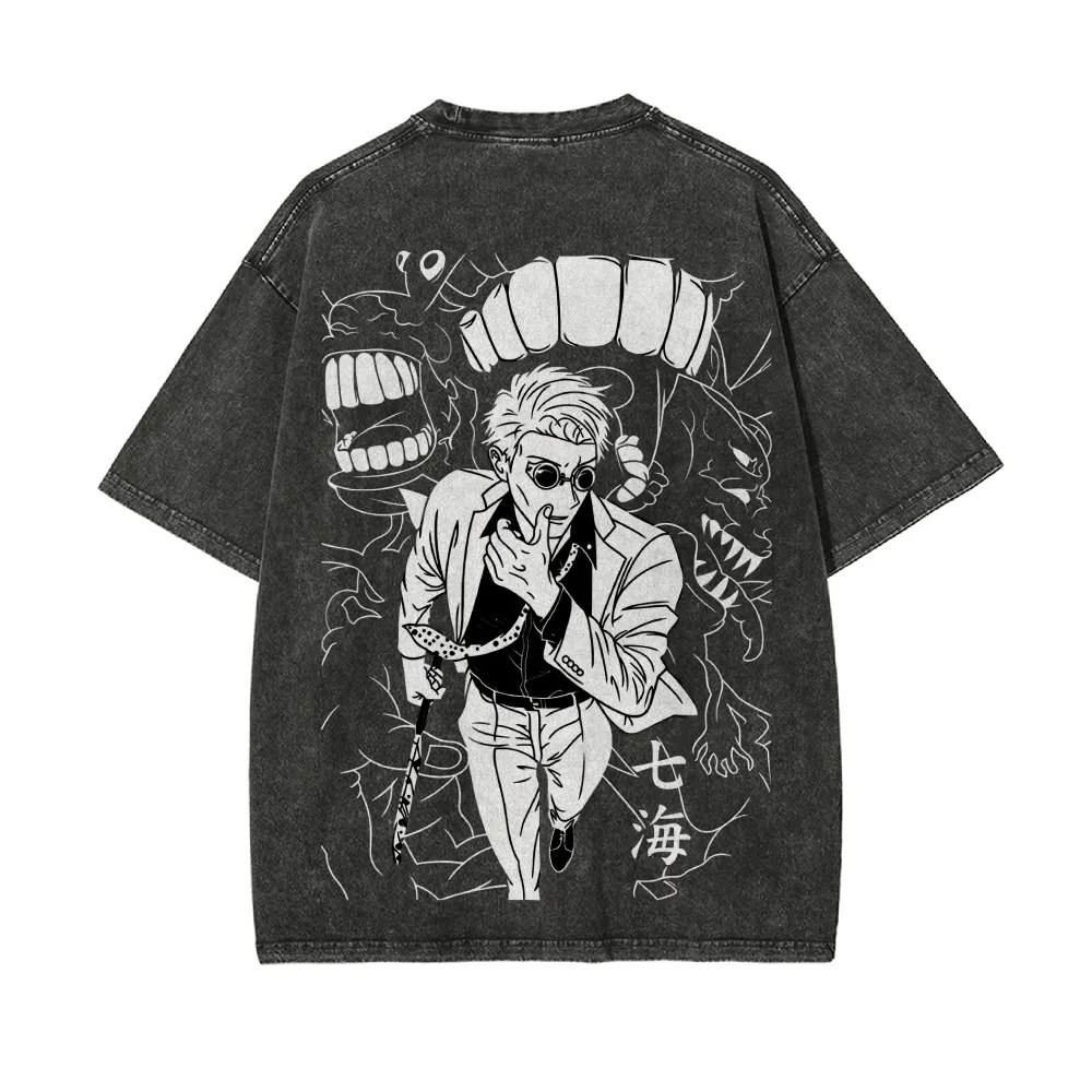 Kento Nanami T-shirt Jujutsu K - Acid Wash Vintage Graphic T Shirt recensie en prijs