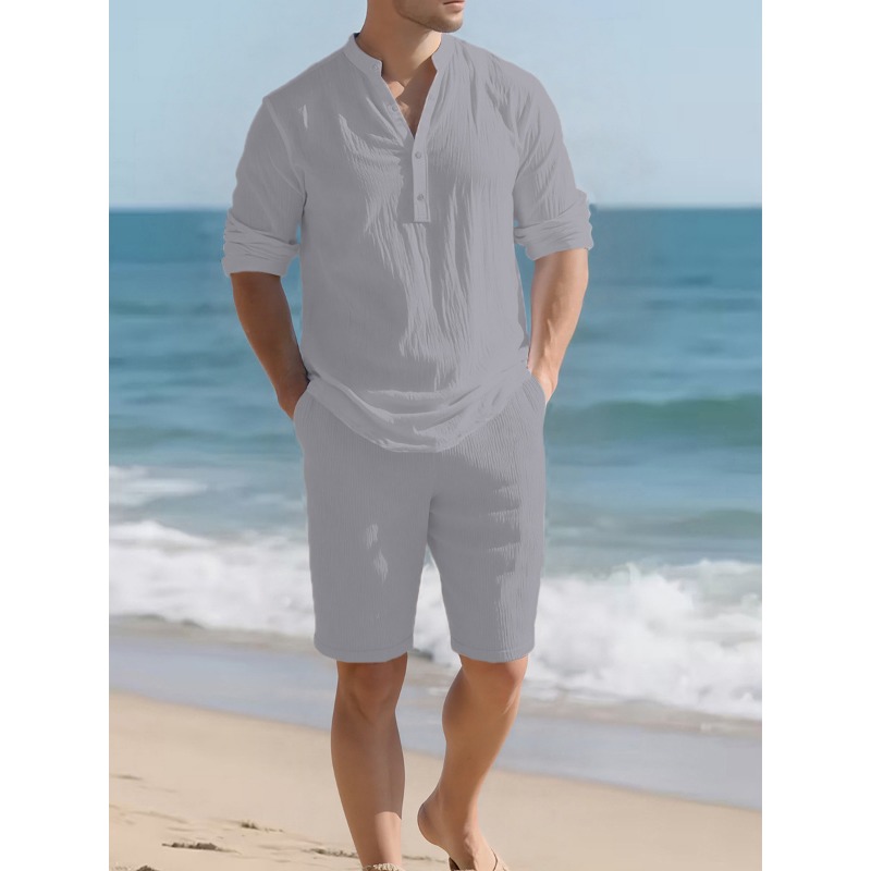 Heren wit linnenmix tweedelig  - Mens Linen Shirt Long Sleeve recensie en prijs