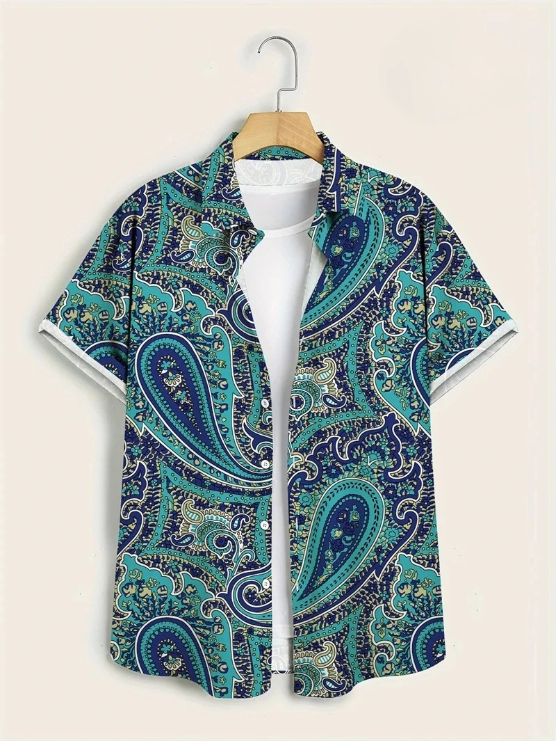 Paarse basis kleurrijke paisle - Vintage Hawaiian Floral Shirt recensie en prijs