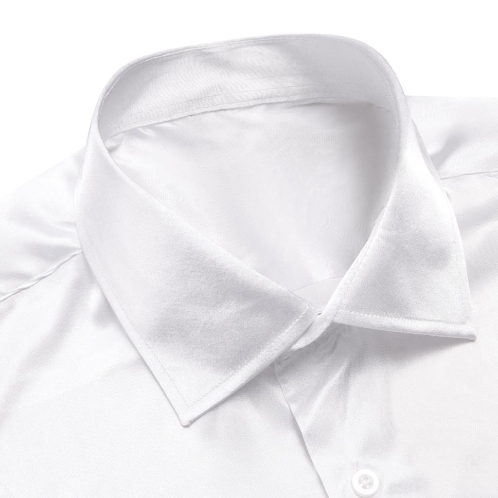 Hi-Tie Wit Zijde Satijn Heren  - Mens Satin Silk Dress Shirt recensie en prijs