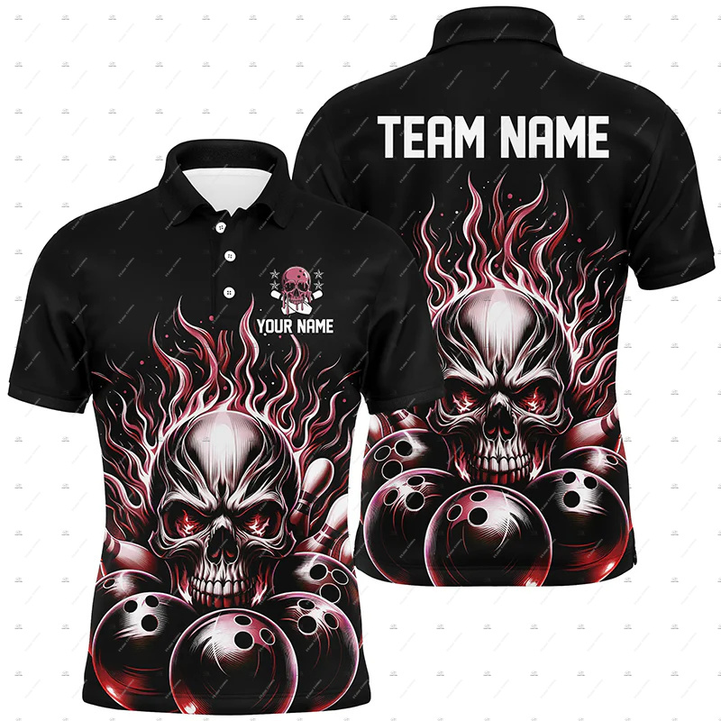 Aangepaste naam Bowling Skull  - Short Sleeve Bowling Shirt Retro recensie en prijs