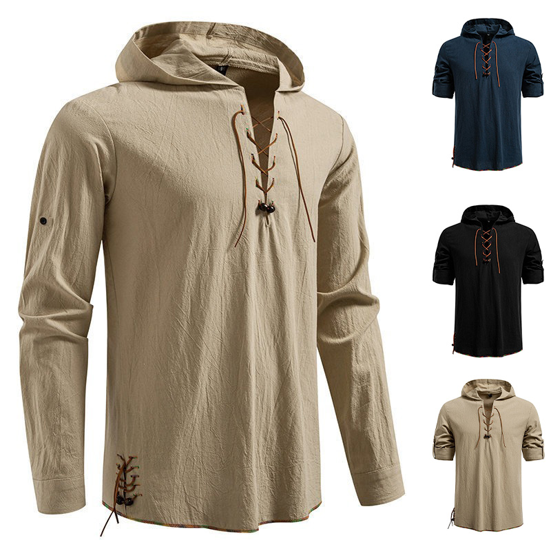 Heren T-shirt met lange mouwen - Medieval Gothic Lace Up Pirate Shirt recensie en prijs