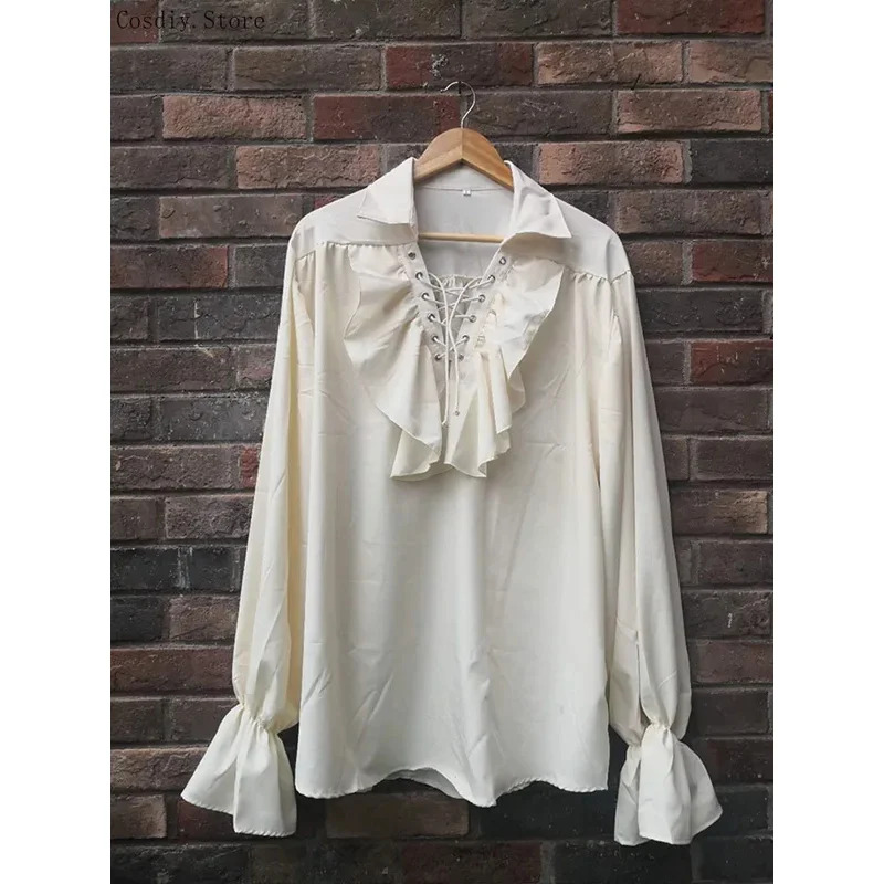 S-5XL Middeleeuwse Piraat Hall - Medieval Gothic Lace Up Pirate Shirt recensie en prijs