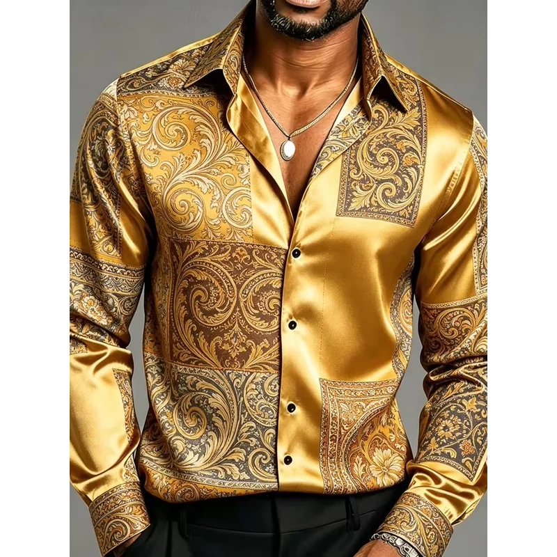 Zijden satijnen overhemden met - Mens Satin Silk Dress Shirt recensie en prijs