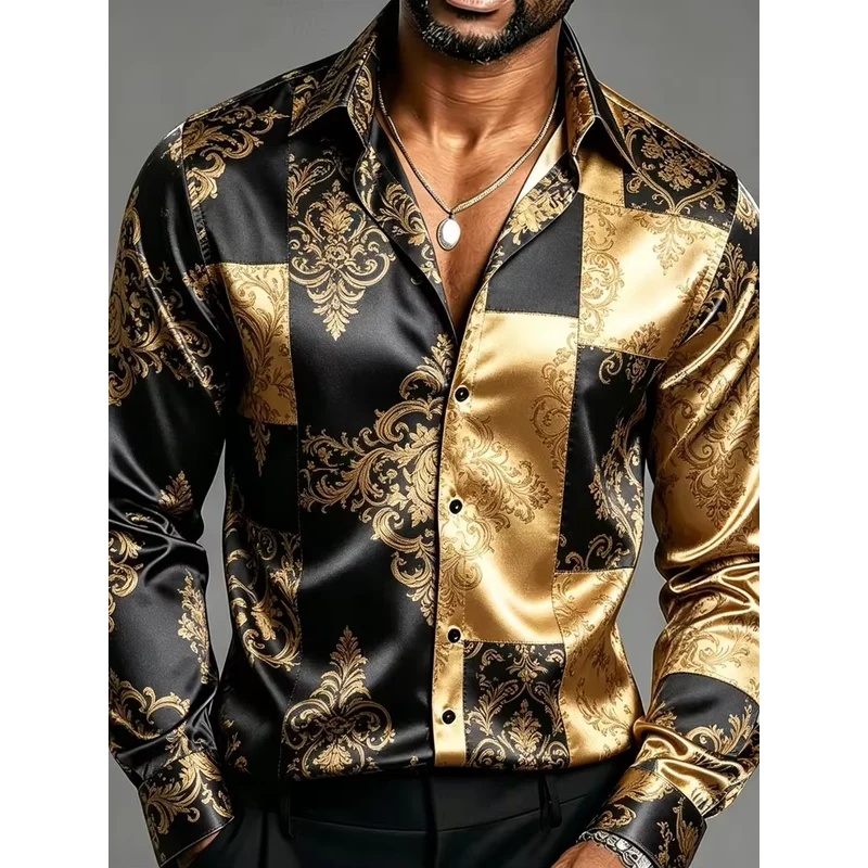 Zijden satijnen overhemden met - Mens Satin Silk Dress Shirt recensie en prijs