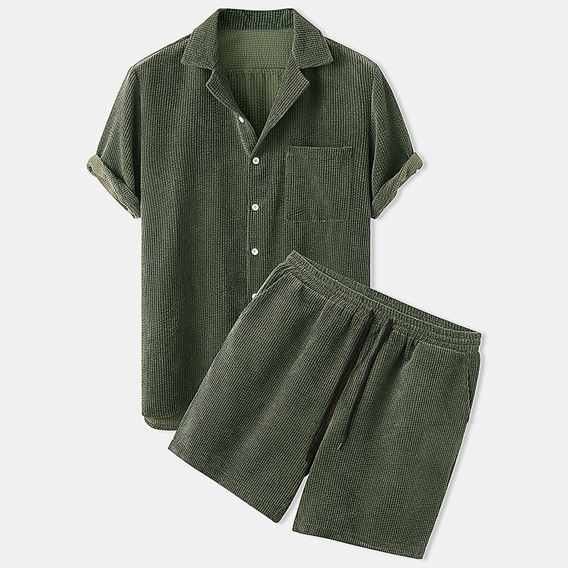 2025 Nieuwe heren zomer cordur - Corduroy Button Up Shirt Men recensie en prijs