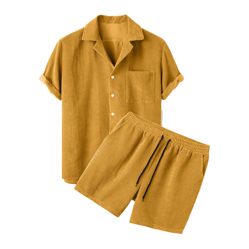 2025 Nieuwe heren zomer cordur - Corduroy Button Up Shirt Men recensie en prijs