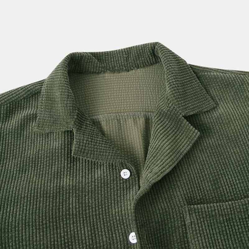 2025 Nieuwe heren zomer cordur - Corduroy Button Up Shirt Men recensie en prijs