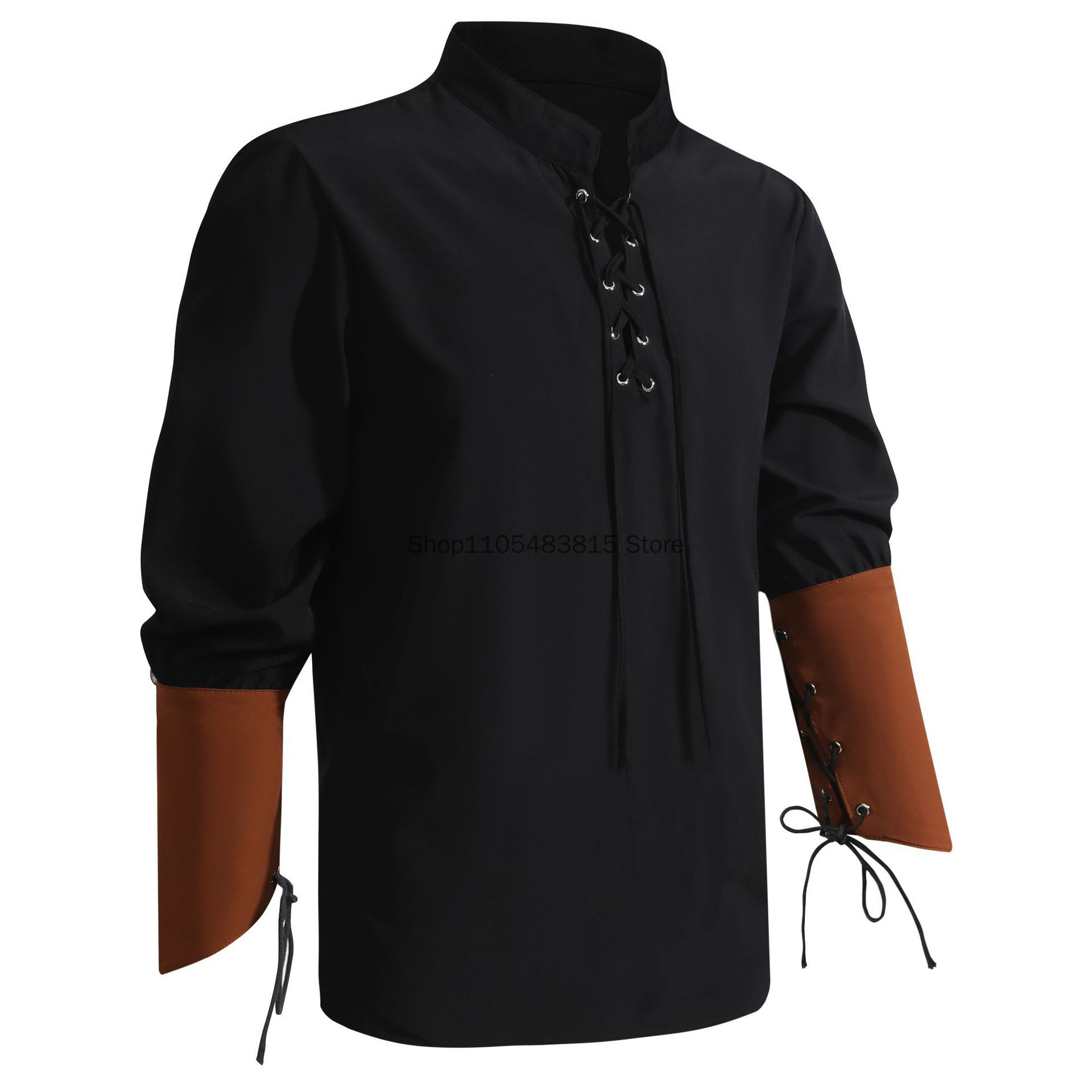 Piratenhemd voor heren - Midde - Medieval Gothic Lace Up Pirate Shirt recensie en prijs