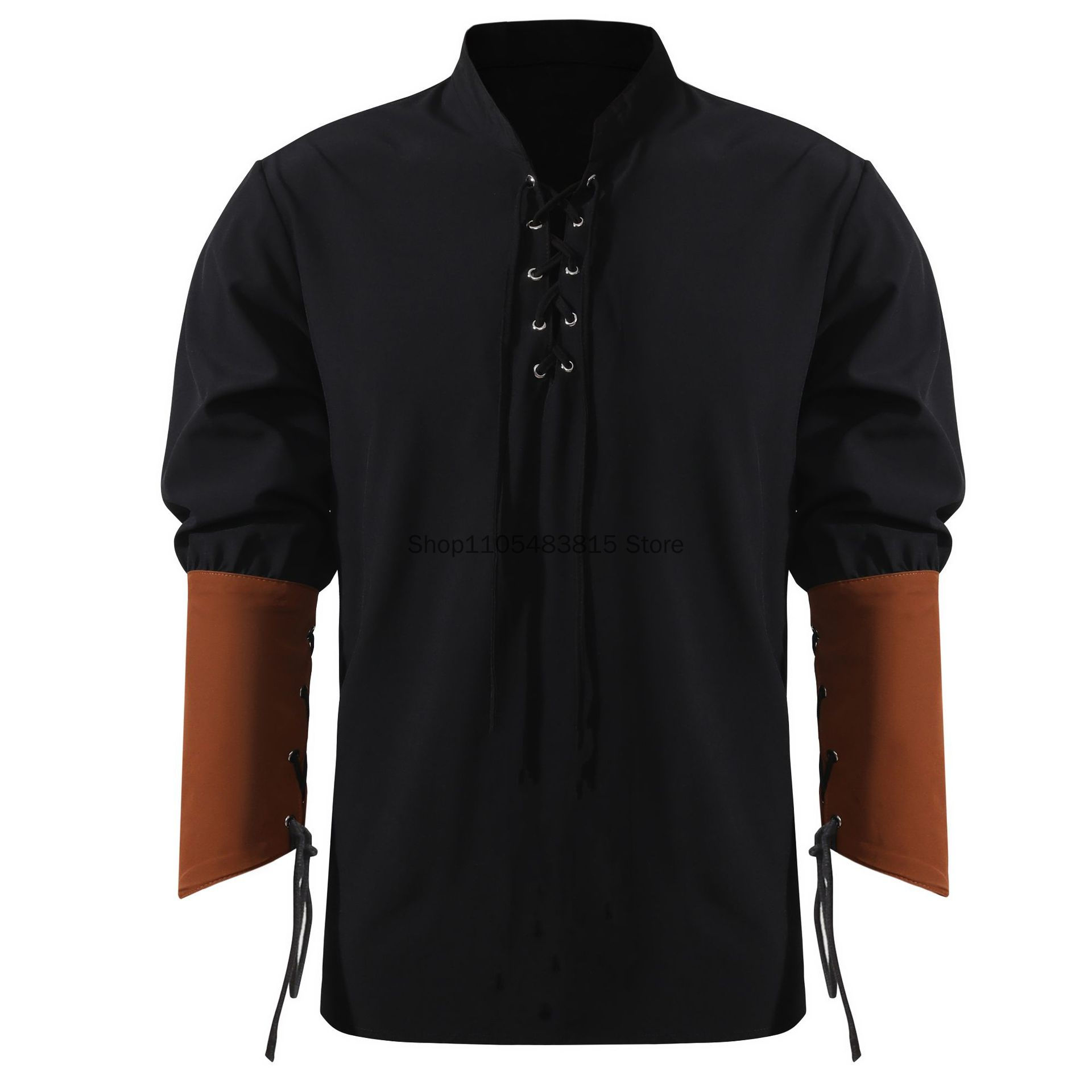 Piratenhemd voor heren - Midde - Medieval Gothic Lace Up Pirate Shirt recensie en prijs