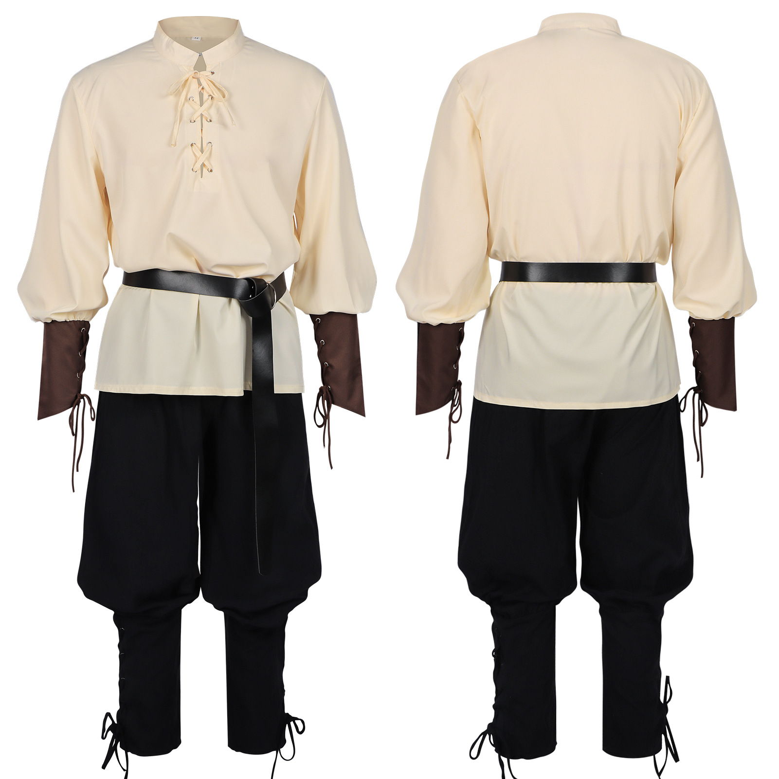 Halloween piratenkostuum heren - Medieval Gothic Lace Up Pirate Shirt recensie en prijs