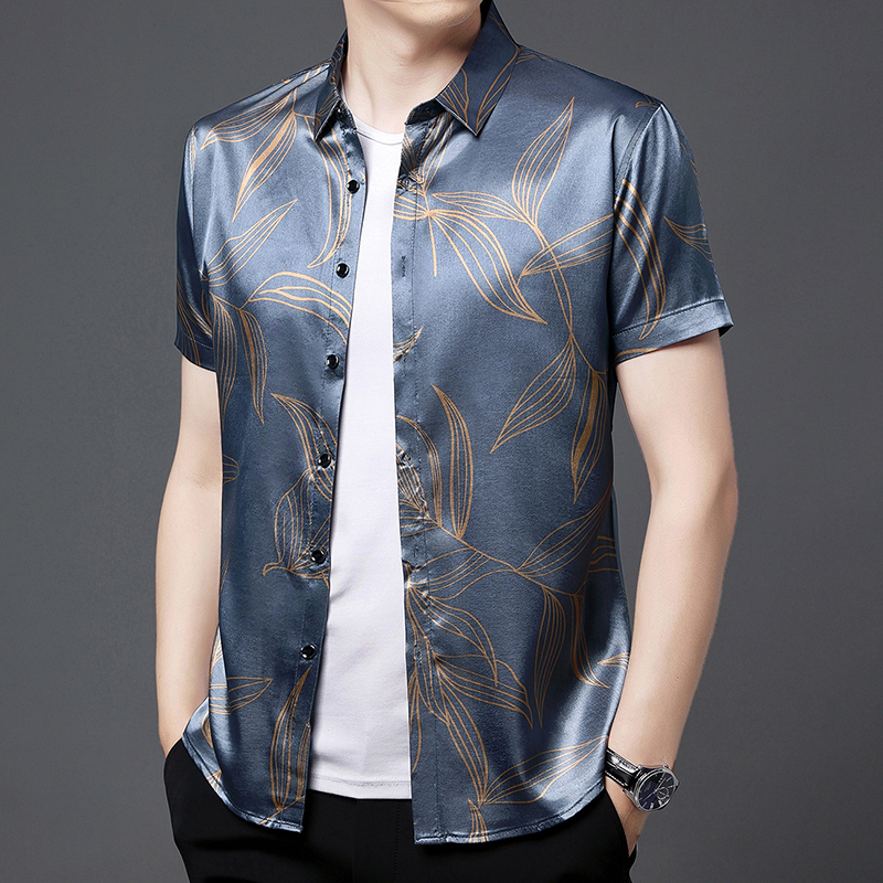 Zomer 2022 Mannen Zijde Kledin - Mens Satin Silk Dress Shirt recensie en prijs