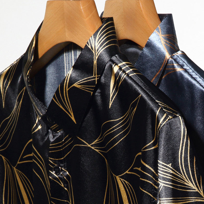 Zomer 2022 Mannen Zijde Kledin - Mens Satin Silk Dress Shirt recensie en prijs