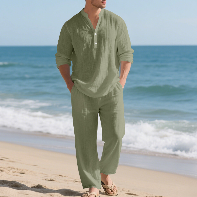 Linnen Herfst Nieuwe Heren Pak - Mens Linen Shirt Long Sleeve recensie en prijs