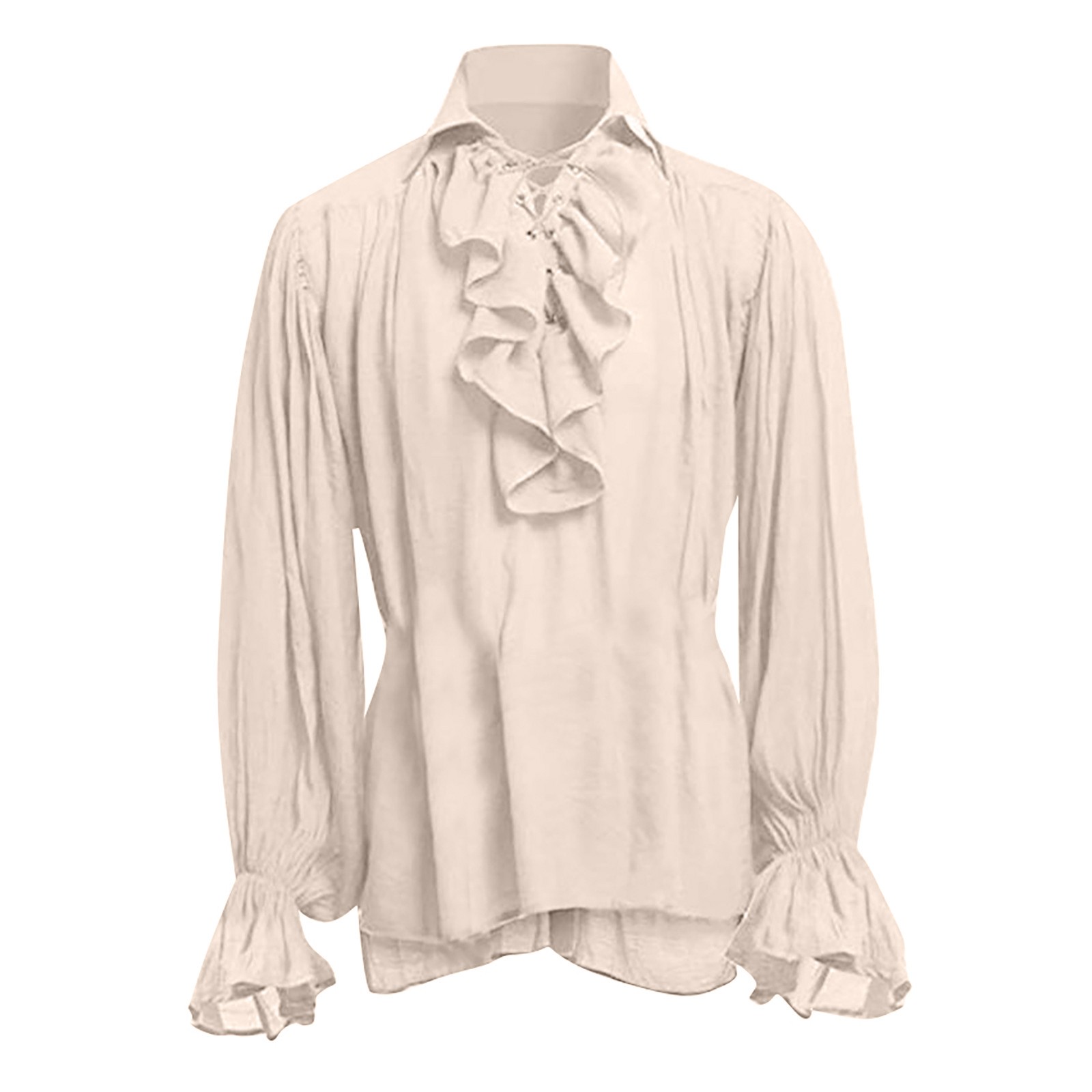 Mens Halloween Lace Up Piraat  - Medieval Gothic Lace Up Pirate Shirt recensie en prijs