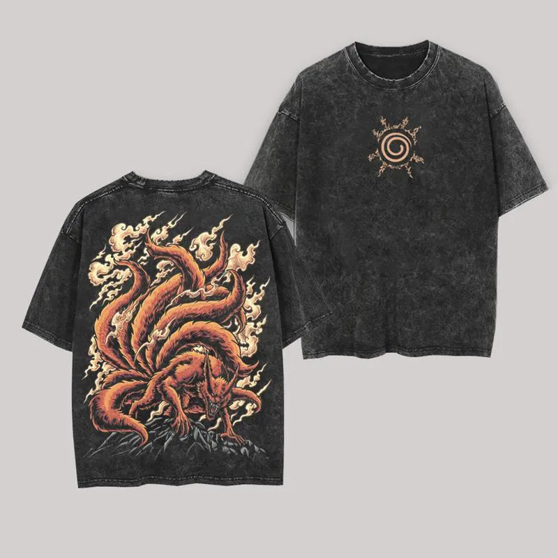 Kurama T-shirt Kyuubi Naruto V - Acid Wash Vintage Graphic T Shirt recensie en prijs